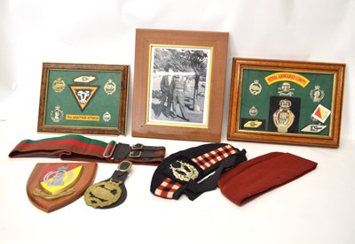 Lot 280 - Three framed displays of Royal Armoured Corps...