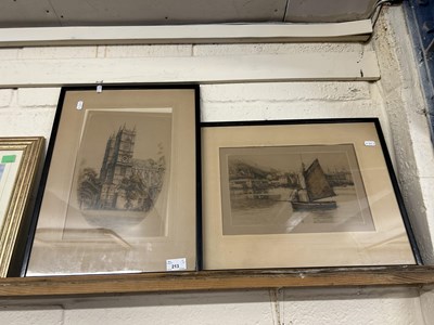 Lot 213 - Henry Walker two etchings Ilfracombe Harbour...
