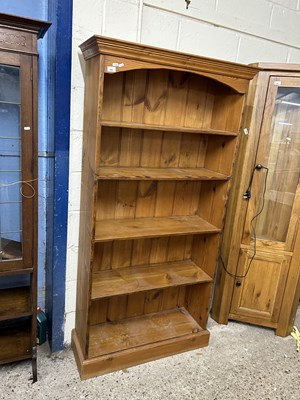 Lot 224 - Modern pine bookcase cabinet, 93cm wide