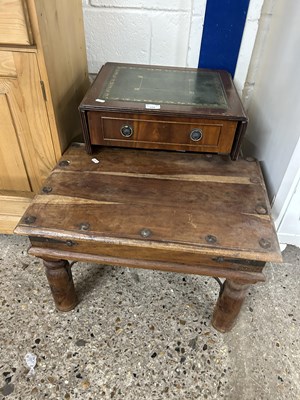 Lot 229 - Modern hardwood coffee table together with a...