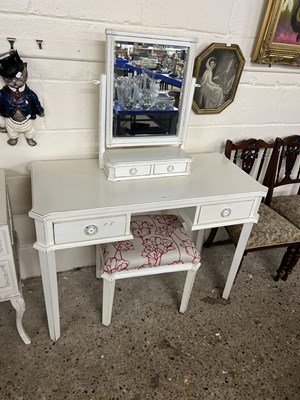 Lot 237 - Modern white dressing table with accompanying...