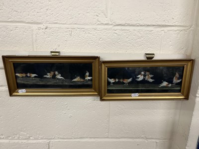 Lot 244 - Pair of mixed media studies of cock fighting...