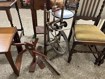 Lot 249 - Vintage spinning wheel and one other