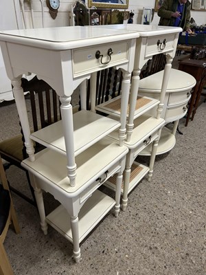 Lot 259 - Pair of cream finish bedside tables