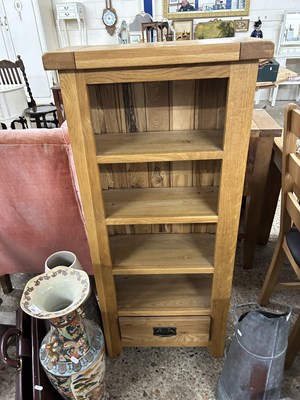 Lot 293 - Modern oak bookcase cabinet, 56cm wide