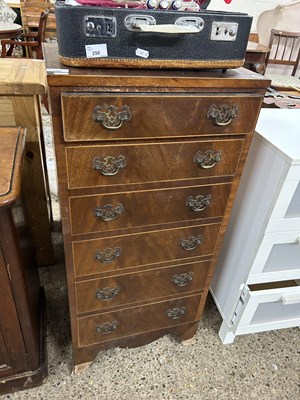 Lot 298 - 20th Century mahogany narrow chest of drawers...