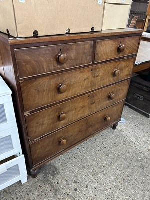 Lot 301 - Victorian mahogany five drawer chest with...