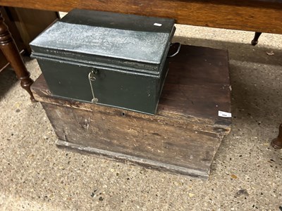 Lot 304 - 19th Century hardwood blanket box or tool...