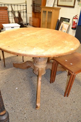 Lot 306 - Pedestal pine dining table