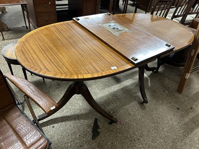 Lot 340 - Reproduction mahogany veneered twin pedestal...