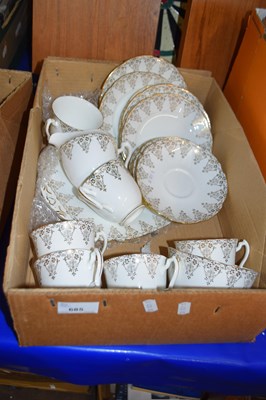 Lot 685 - Adderley white and gilt decorated tea wares