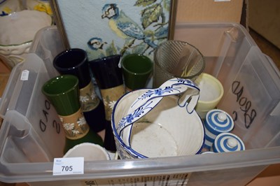 Lot 705 - Mixed Lot: Small planters, vases, needlework...