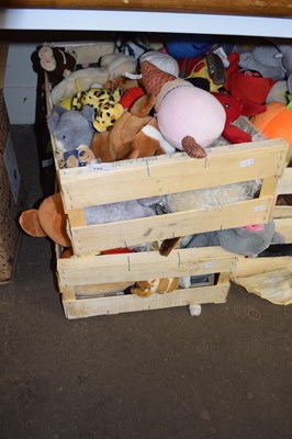 Lot 733 - Two boxes of assorted soft toys