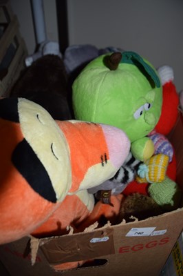 Lot 740 - Box of assorted soft toys