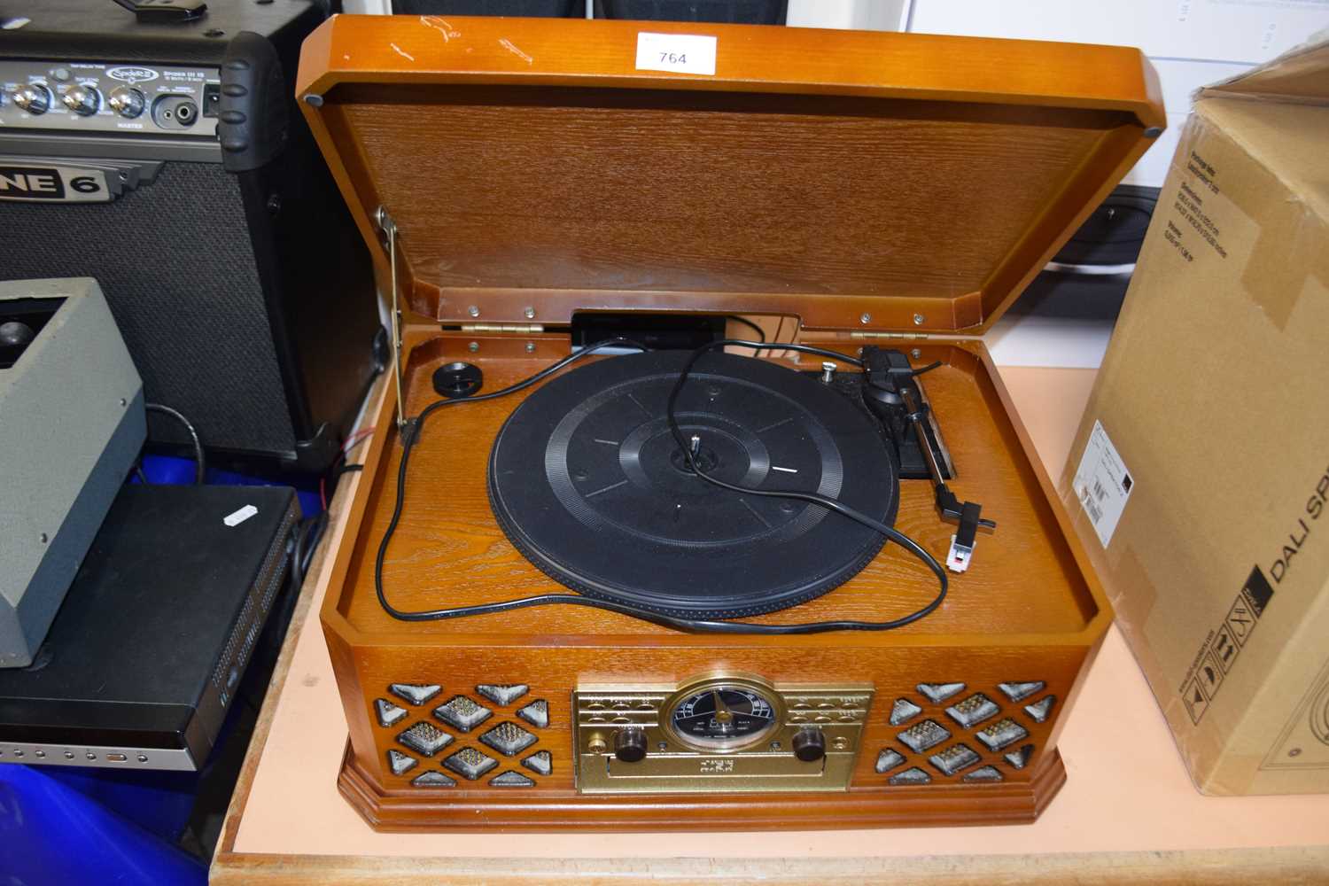 Lot 764 - A retro styled record player and CD player...