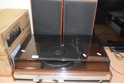 Lot 771 - An HMV vintage record player and speakers