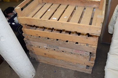 Lot 906 - Stack of wooden apple boxes