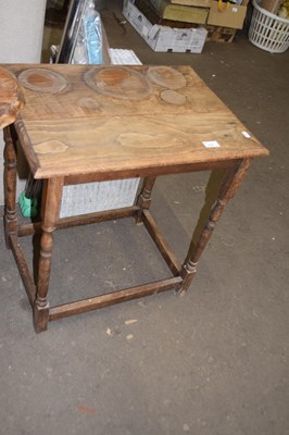 Lot 934 - Rectangular oak occasional table on turned legs