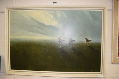 Lot 964 - Coloured print of three horses