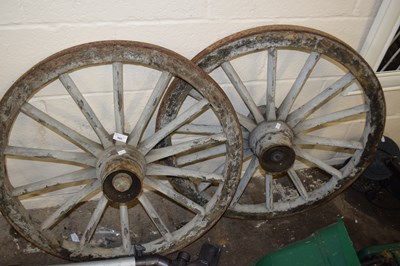 Lot 968 - Pair of painted cartwheels