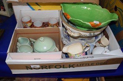 Lot 984 - Box of various assorted ceramics to include...