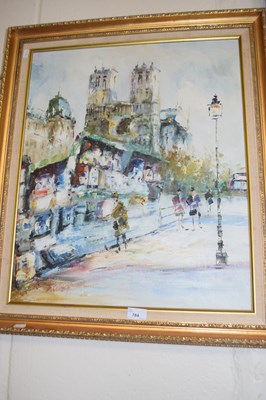 Lot 784 - Continental street scene, oil on canvas in...