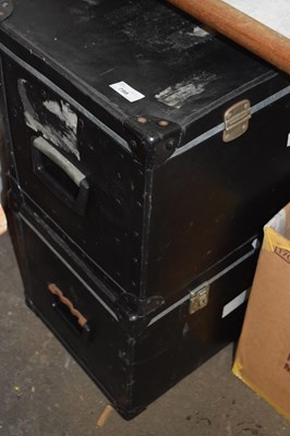 Lot 799 - Two black storage trunks