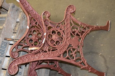 Lot 835 - Pair of cast iron bench ends