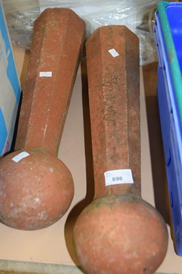 Lot 898 - Two terracotta bollards