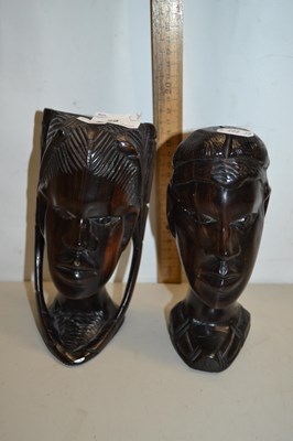 Lot 29 - Pair of African hardwood busts