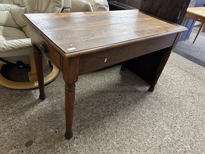 Lot 254 - Late Victorian oak table on turned legs