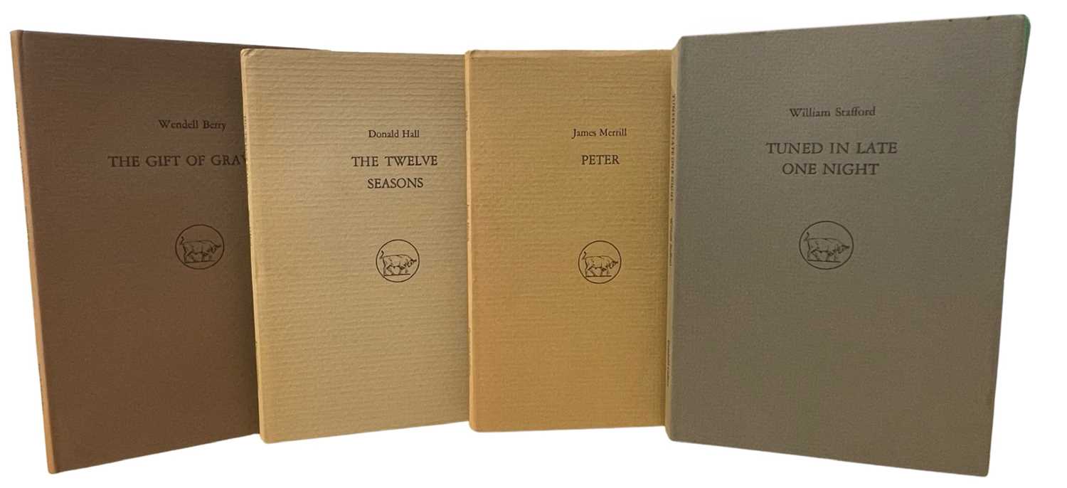Lot 149 - INSCRIBED DEERFIELD PRESS POETRY: 4 volumes,...