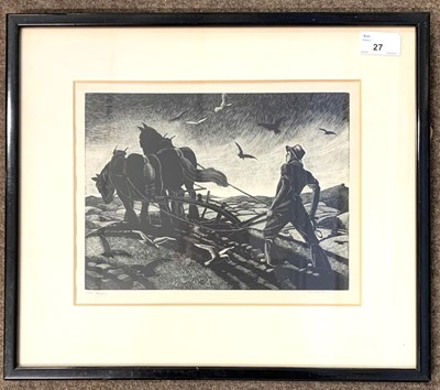 Lot 27 - Clare Leighton (1898-1989), 'Ploughing',...
