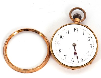 Lot 151 - An 18k cased pocket watch, (a/f), 35g