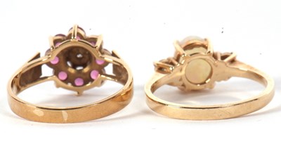 Lot 70 - Two 9ct gemset rings, the first set with an...