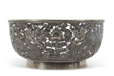 Lot 202 - A Chinese Export silver pierced bowl, Wang...