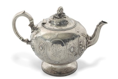 Lot 235 - A Victorian silver teapot of globular bullet...