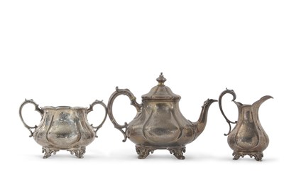 Lot 237 - A Victorian three piece tea service of...