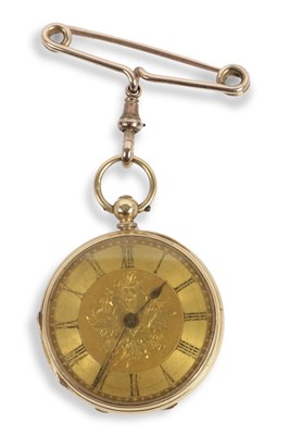 Lot 254 - An 18ct gold open face pocket watch, the...