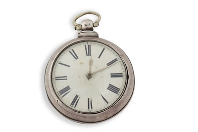 Lot 260 - A silver pair case pocket watch by Fitt of...