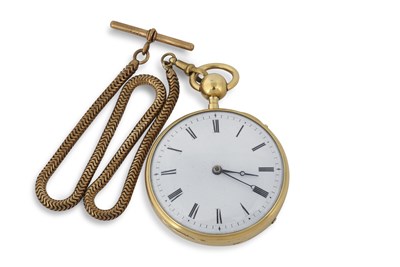 Lot 266 - A gilt case Verge pocket watch featuring a...