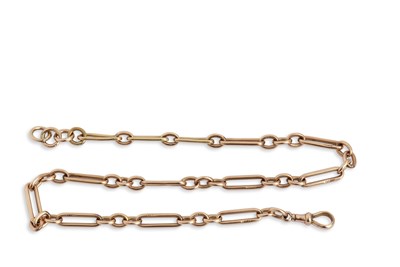 Lot 272 - An antique 9ct rose gold watch chain...