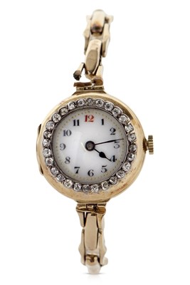 Lot 250A - An 18ct gold cased ladies wristwatch with a...