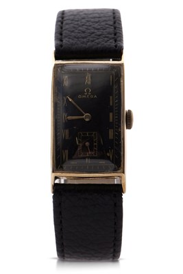 Lot 261 - A 9ct gold cased Omega Tank gents wristwatch,...