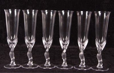 Lot 2 - A set of Carl Faberge crystal glass champagne...
