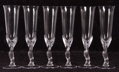 Lot 2 - A set of Carl Faberge crystal glass champagne...