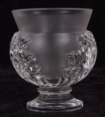 Lot 4 - A Lalique frosted and clear glass vase of...