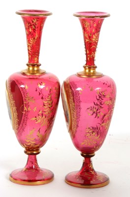 Lot 8 - A pair of 19th Century continental ruby glass...