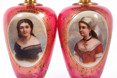 Lot 8 - A pair of 19th Century continental ruby glass...