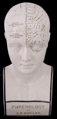 Lot 23 - A LN Fowler ceramic phrenology head, late 19th...